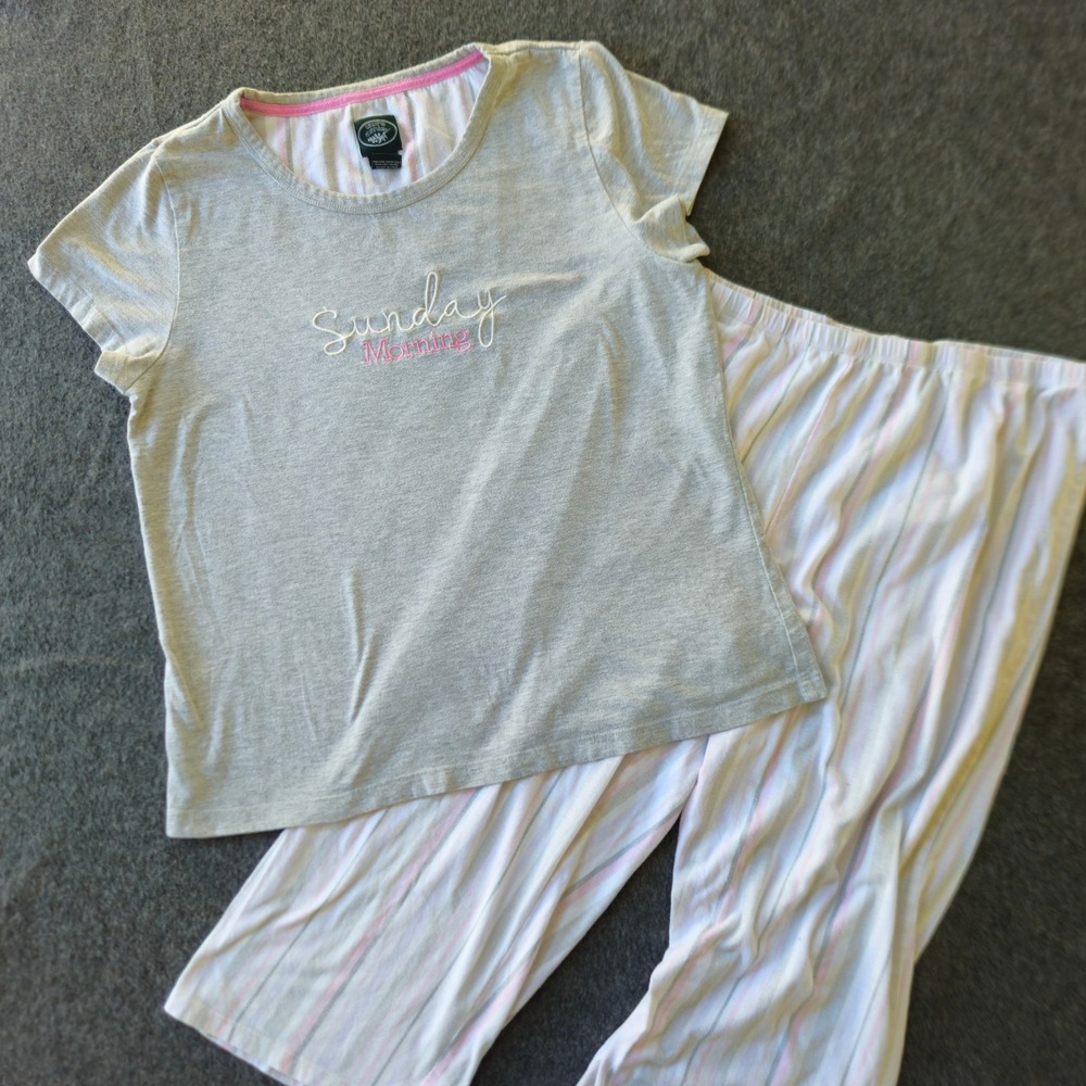 Laura Ashley Pajama Set Large "Sunday Morning" Girlhoodcore Nostalgic Sleepwear